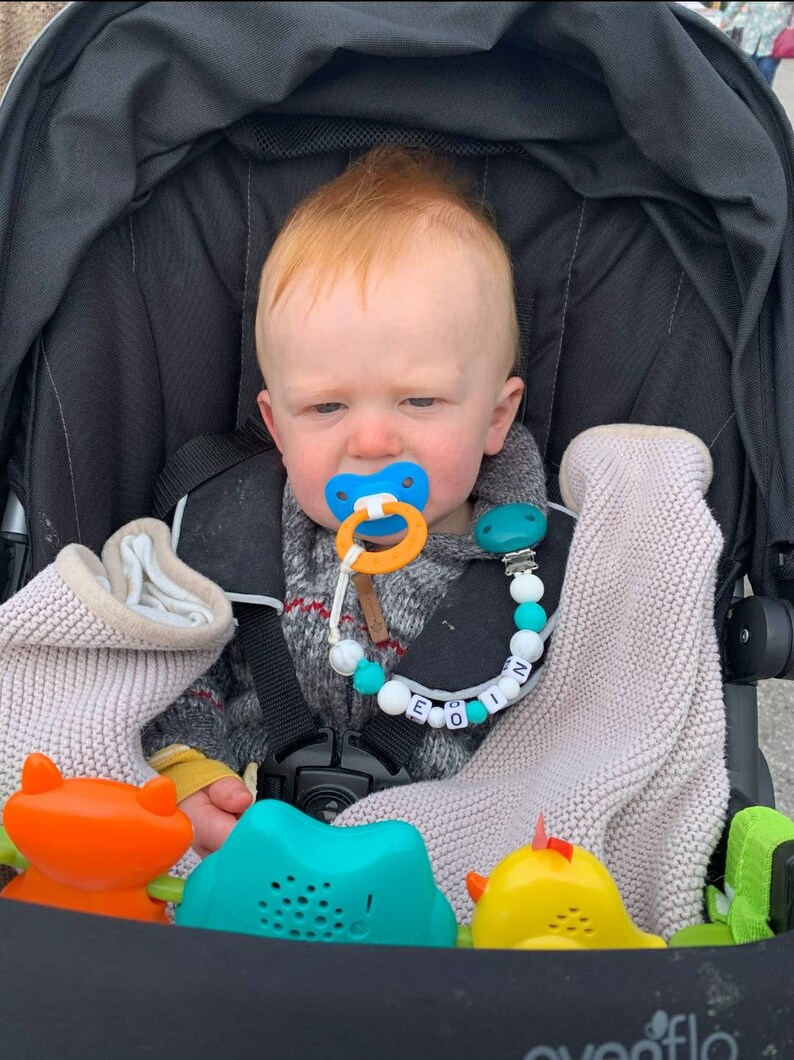 Bear Pacifier clip holder personalized with babies name Etsy