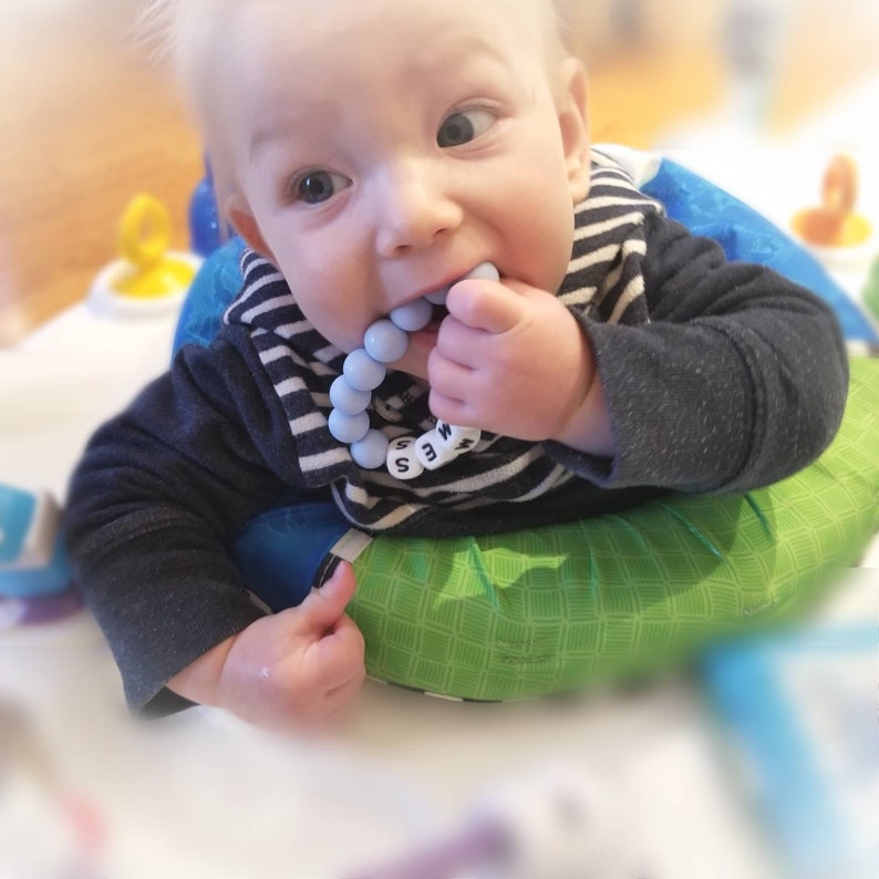 Baby Teething chewlery Teether Ring with name Silicone soft Etsy