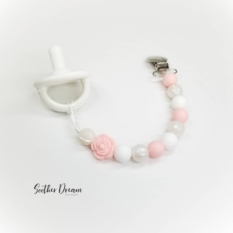 Personalized Flower Pacifier holder Pacifier Clip Soother Etsy