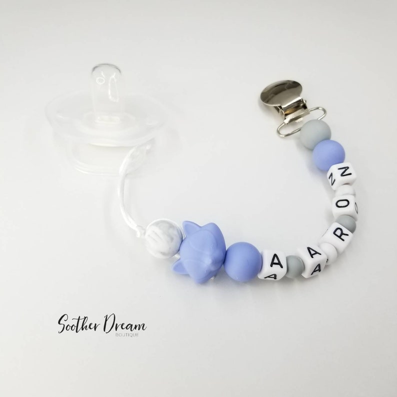 Fox Pacifier clip holder personalized Soother chain custom Etsy