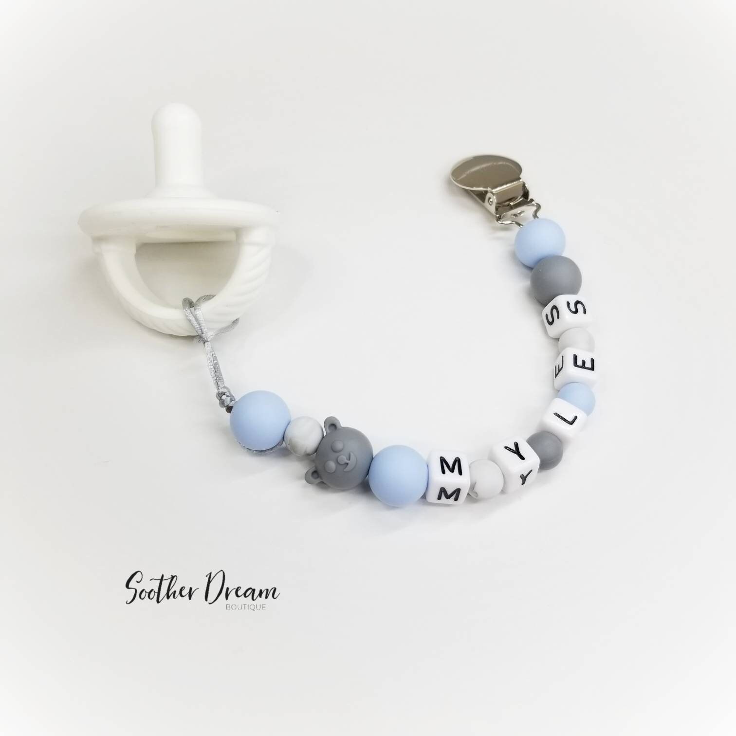 Pacifier clip holder personalized with babies name custom Etsy