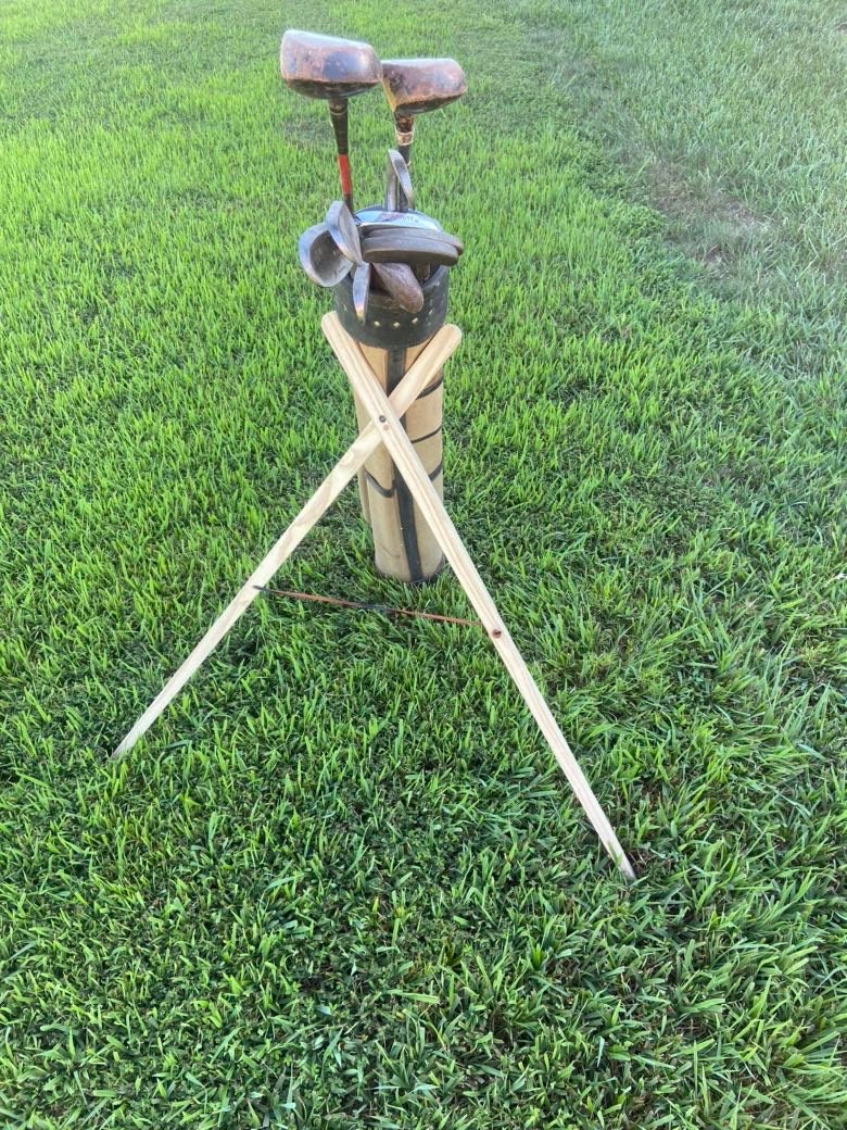 Oral Johns Hickory Golf Club Oak Bag Stands Trestle Sticks Etsy
