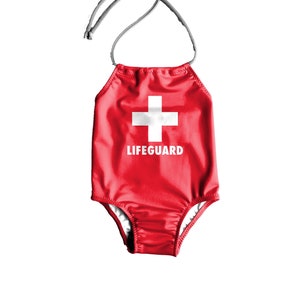 Little girl lifeguard swimsuit top
