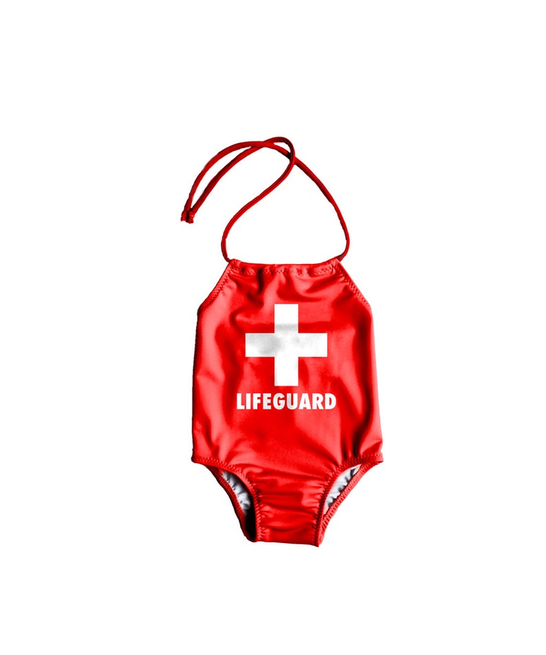 Girls One Piece Swimsuit ~ Toddler Bathing Suit ~ Lifeguard Swimsuit ~ Baby Girl Swimsuit ~ Baywatch Swimsuit ~ Size 12M to 6T