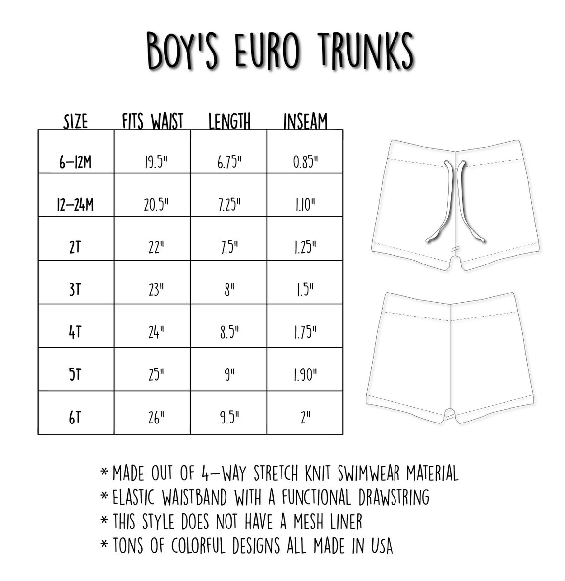 Boys Swim Trunks Toddler Boy Swim Shorts Boys Euro Swim Etsy