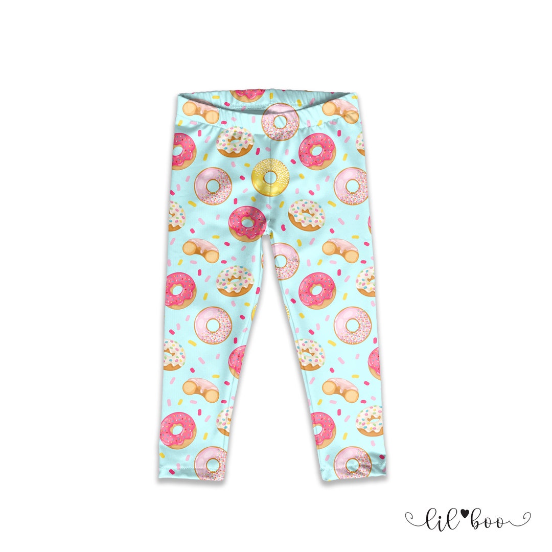 Kids Donut Leggings Donut Birthday Leggings Donut Birthday Etsy