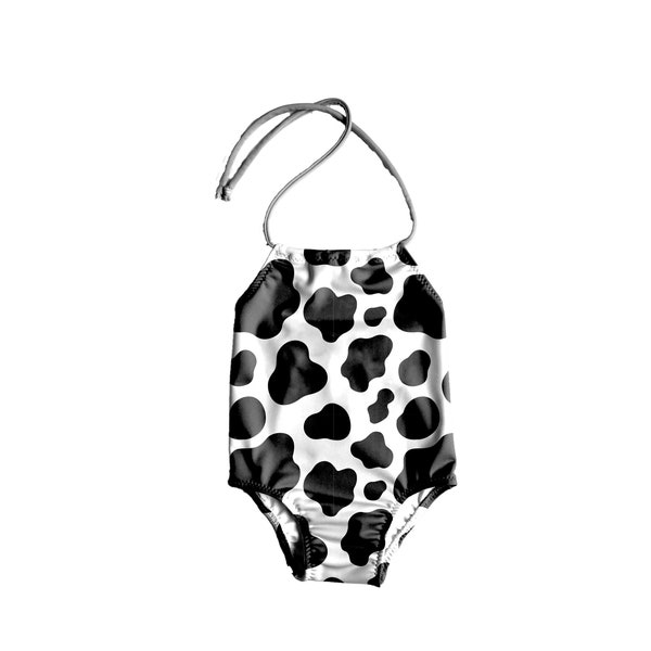 Girls One Piece Swimsuit ~ Toddler Bathing Suit ~ Cow Girl Swimsuit ~ Baby Girl Swimsuit ~ Cow Print Swimsuit