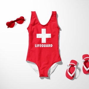 Girls Lifeguard Swimsuit Baby Lifeguard Bathing Suit Toddler Lifeguard ...