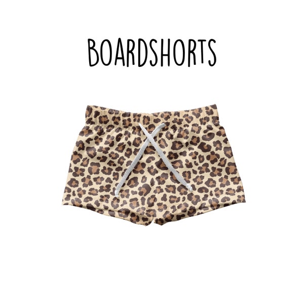 Toddler Boy Boardshorts, Kids Boy Swim Shorts, Boys Leopard Boardshorts, Kids Summer Shorts, Animal Print Swim Shorts