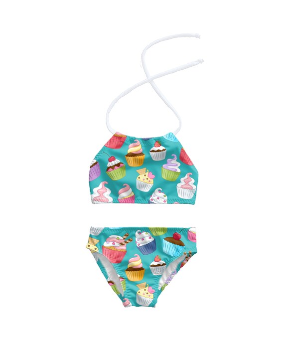 PEACH TWO PIECES SWIMSUIT WITH ICE CREAM CONE PRINT, BABY PEACH TWO PIECES SWIMSUIT WITH ICE CREAM CONE PRINT, BABY