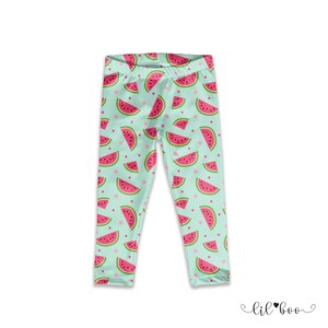 Kids Watermelon Leggings - Watermelon Birthday Leggings - Watermelon Birthday Outfits - Kids Printed Leggings