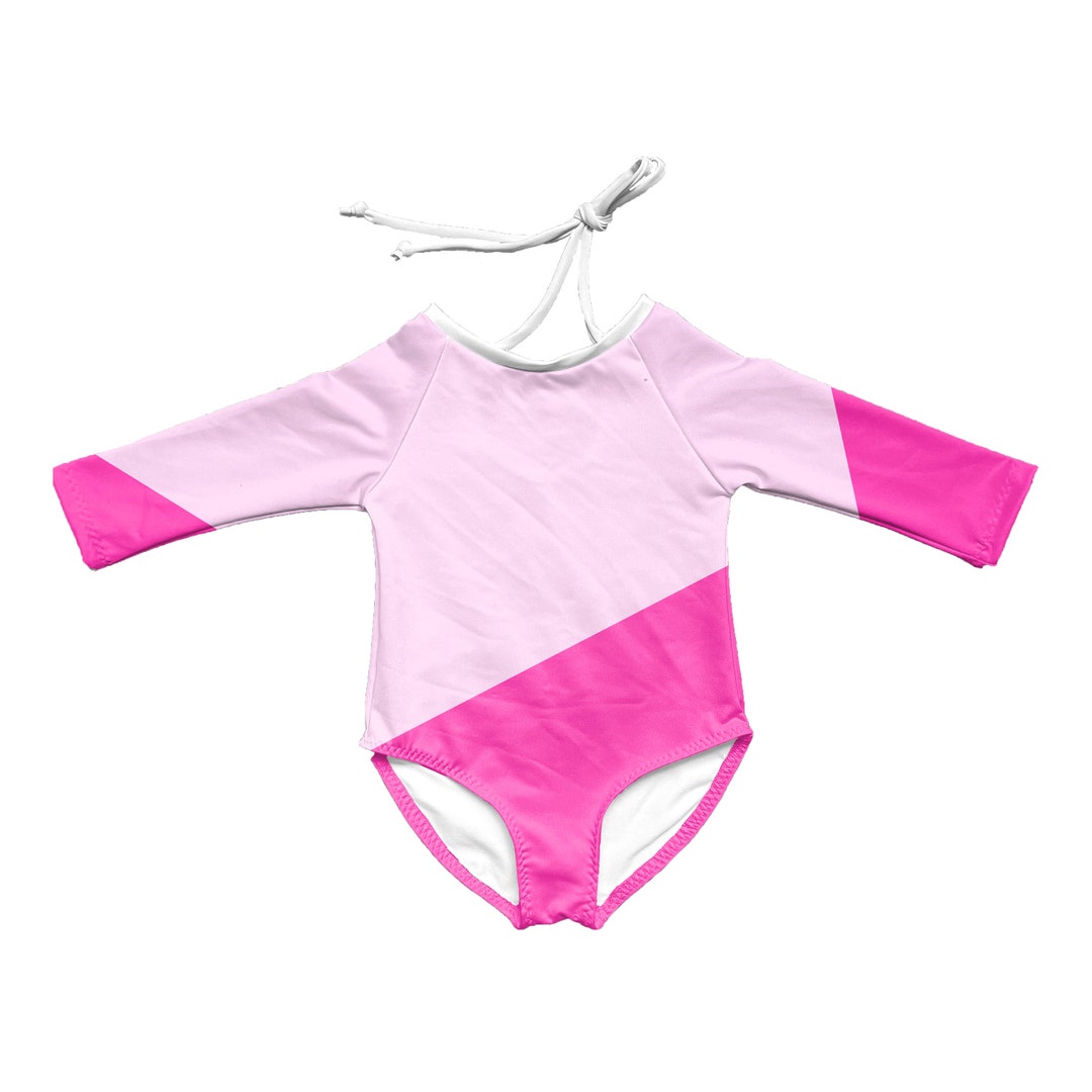 Girls One Piece Swimsuit Long Sleeve Swimsuit Toddler Long Sleeve