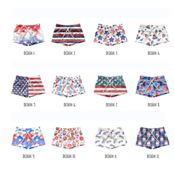 4th of july swimsuit, boys 4th of july swim shorts, kids boardshorts, boys euro trunks