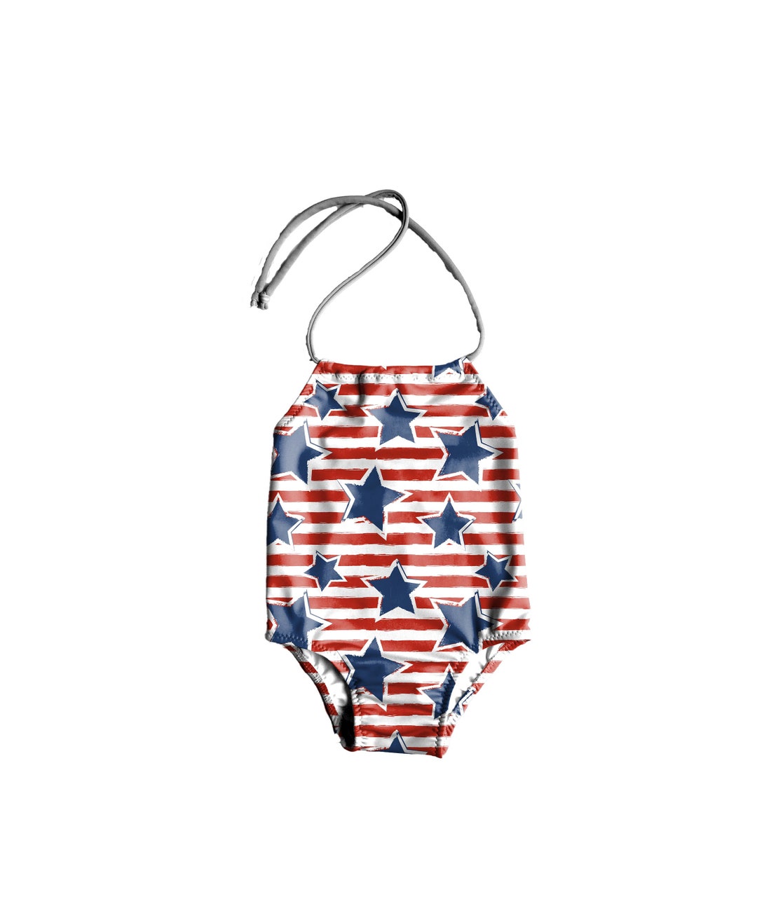 Girls One Piece Swimsuit Toddlers Halter Bathing Suit Toddler Girl Swimsuit 4th of July America