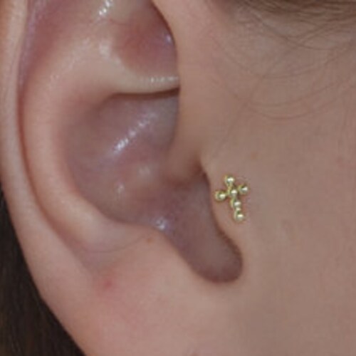 Gold Earrings Tragus piercing oorbel stud Etsy