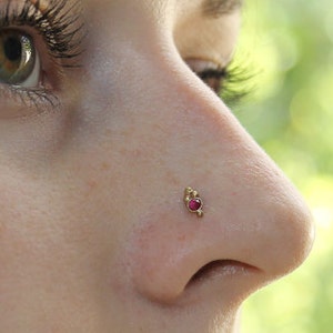 Nose Stud, Nose ring, Nose piercing jewelry, Dainty stud earring, Gold nose ring stud, Nostril stud, Nose ring 20g