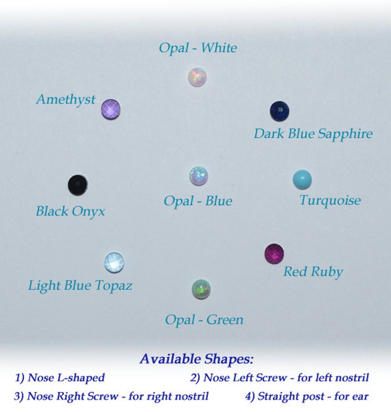 Gold nose ring Nose screw Nose Jewelry Nose piercing jewelry Nose piercing stud Small nose stud Onyx nose stud