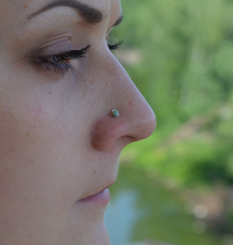 Nose Jewelry Nose Piercing Jewelry Nose Piercing Stud Opal Etsy