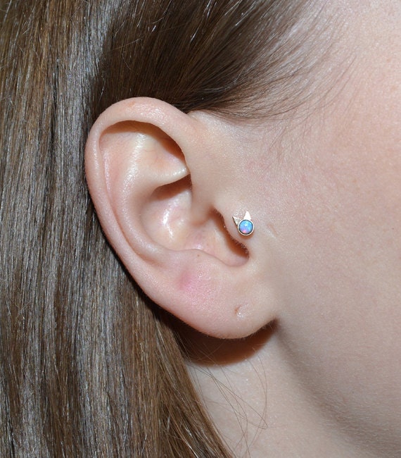 Opal tragus earring deals