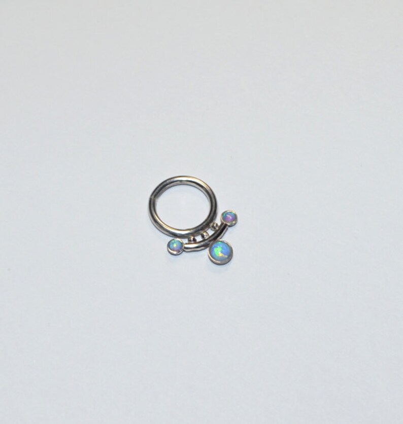 Daith jewelry Nipple piercing Septum jewelry Nipple jewelry ring Opal Septum Ring Daith earring 16 gauge Daith hoop