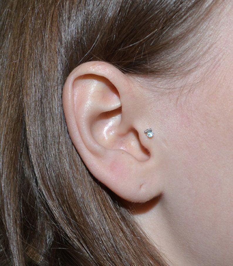 2mm CZ Tragus Stud Cartilage stud Tragus piercing jewelry Etsy