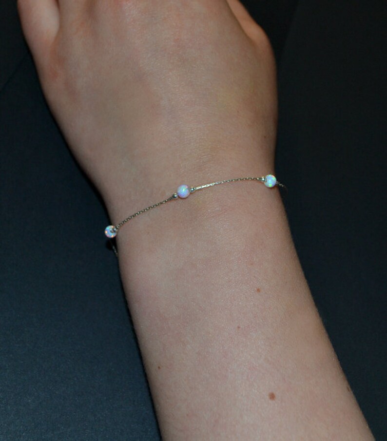 Opal Bracelet Gold White Opal Bracelet Opal Ball Bracelet Etsy