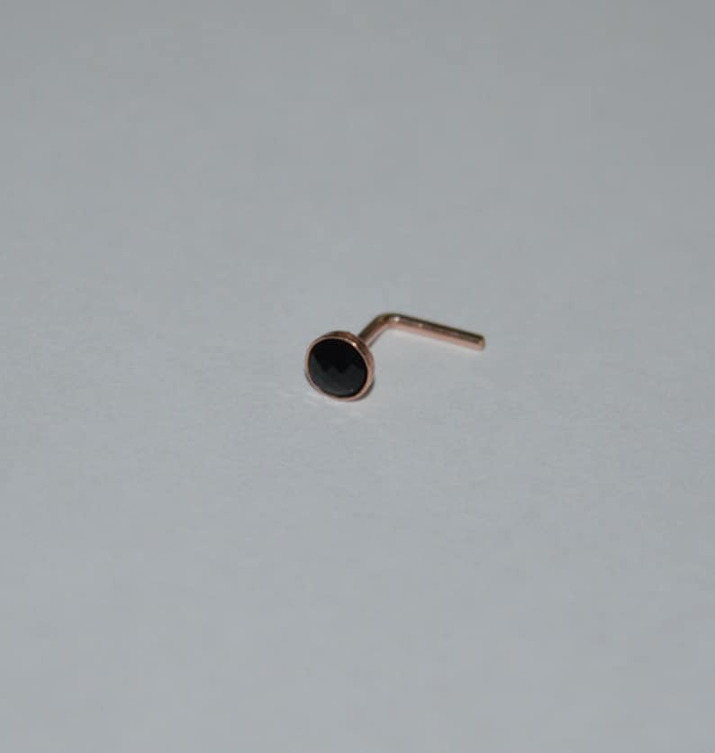 Gold nose ring Nose screw Nose Jewelry Nose piercing jewelry Nose piercing stud Small nose stud Onyx nose stud