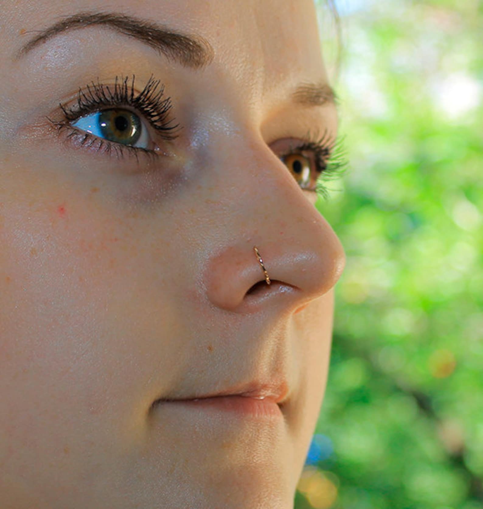 Rose Gold Nose Ring, Nose Piercing 20 Gauge, Septum Jewelry, Helix Earring, Cartilage Hoop