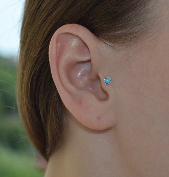 Turquoise tragus earring deals