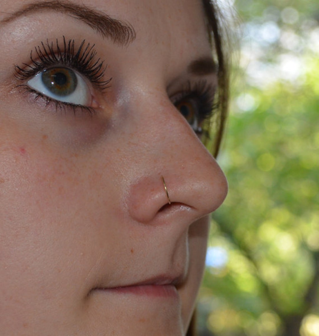 Nose Ring Gold, Nose Jewelry Piercing, Nose Hoop Gold, Nose Ring 18
