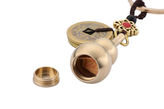 Brass Metal Wu Lou Carved with Chinese Coins Brass Metal Wu Lou Carved with Chinese Coins