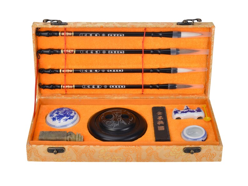 Chinese Calligraphy Brush Japanese Calligraphy Set Sumi Etsy