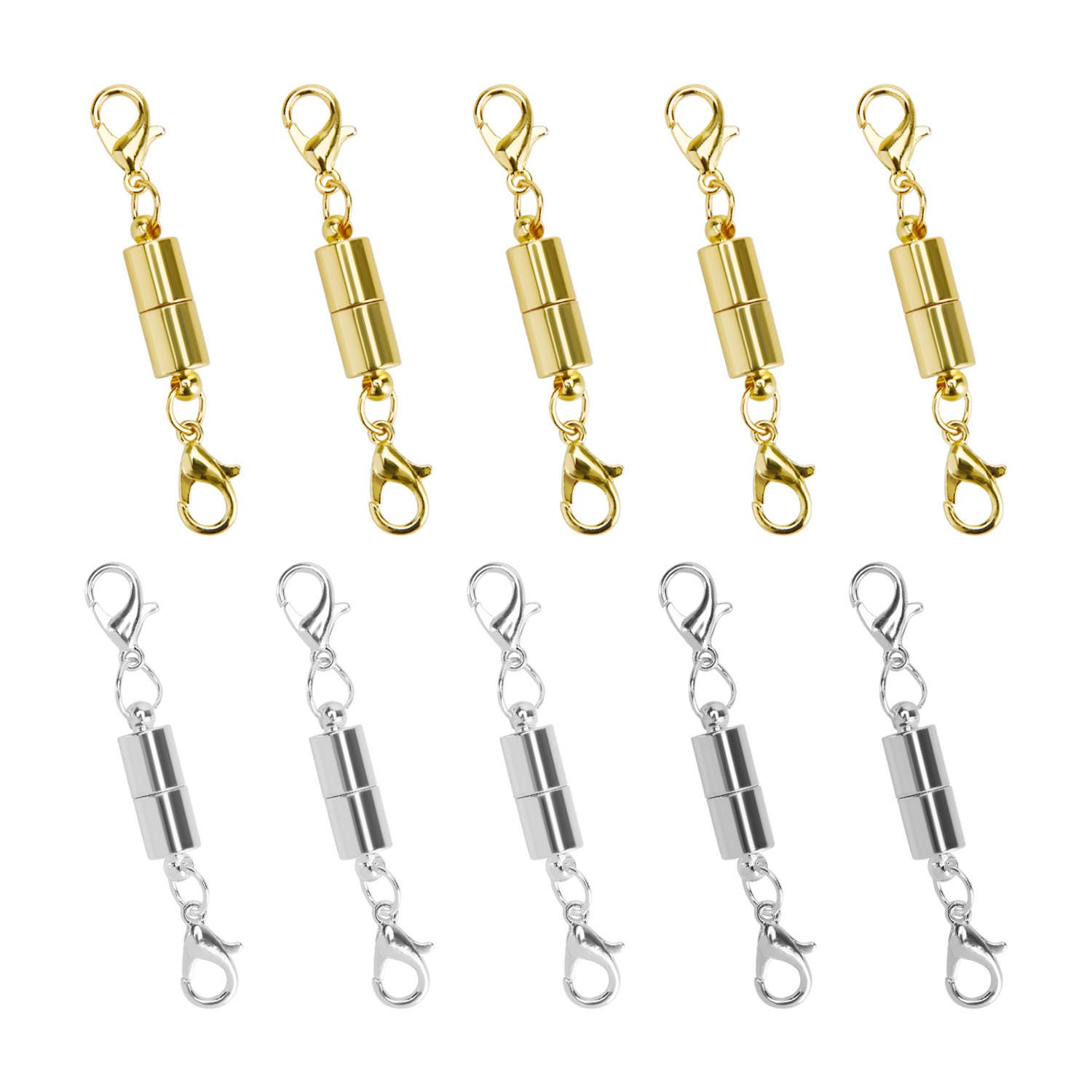 DEELLEEO 12 Pcs Locking Magnetic Jewelry Clasps for Women,Gold