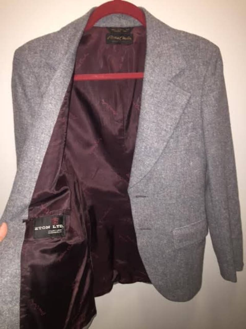 Vintage Grey Wool Blazer 34 chest by Pierre Cardin