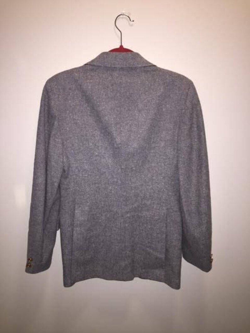Vintage Grey Wool Blazer 34 chest by Pierre Cardin