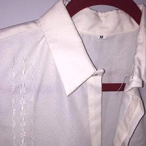 VTG Beige Guayabera Shirt / size medium