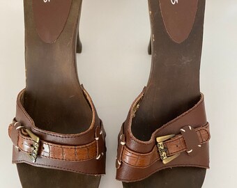 Wood Heel Sandals - Etsy