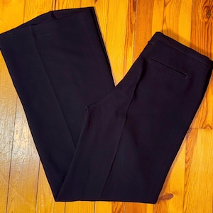 VTG 90&#39;s Wide Leg Brown Tuxedo Pants / size 8 / by Jean Paul Gaultier