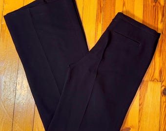 VTG 90's Wide Leg Brown Tuxedo Pants / size 8 / by Jean Paul Gaultier