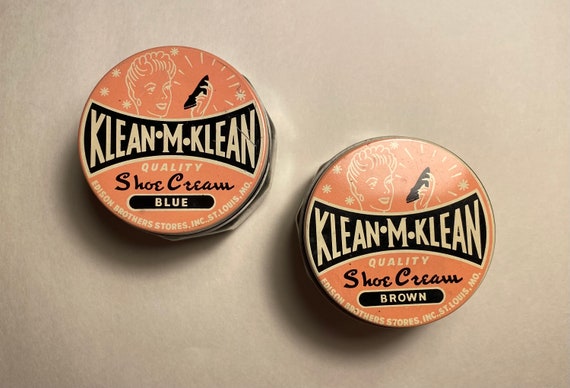 VTG 50's Klean M. Klean Blue or Brown Shoe Cream … - image 1