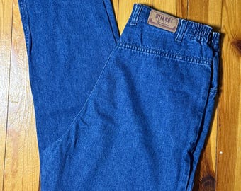 VTG 80's Dark Wash Taper Leg Jeans / size 16 tall / by Gitano Jeanswear