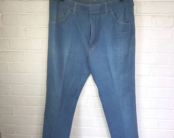 Vintage 1970's Light Denim / size 37" / by Wrangler