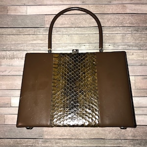 Vintage 50&#39;s Snakeskin Top Handle Purse