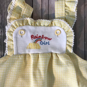 Salopette in poliestere Rainbow Girl vintage anni '70 / taglia 24 mesi / di Carter's