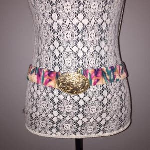 Vintage 80&#39;s Floral Stretch Belt / size small/medium