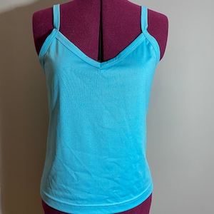 Vintage 00’s Blue Glitzy Spaghetti Strap Tank / size EX / by Guess