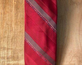 VTG 70's Red Stripe Polyester/Silk Tie / by Lilly Dache