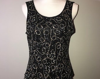 VTG 90's Sparkle Tank Top / size medium / by Scala