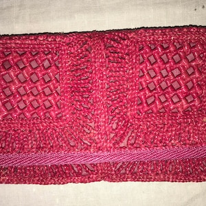 Vintage 70&#39;s Fuchsia Rattan Clutch / by Miller & Rhoads