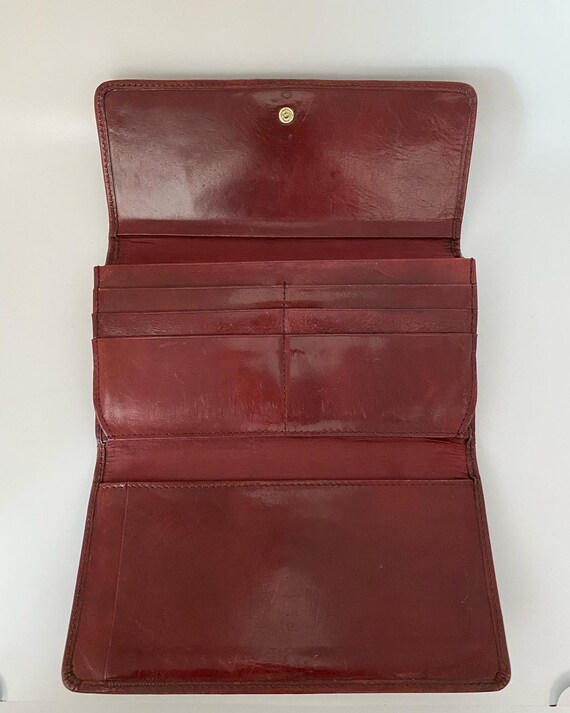 VTG 80's Oxblood Trifold Wallet / By Aigner - image 4